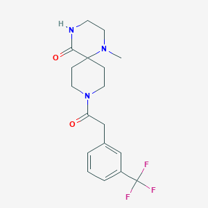 molecular formula C18H22F3N3O2 B5375722 1-methyl-9-{[3-(trifluoromethyl)phenyl]acetyl}-1,4,9-triazaspiro[5.5]undecan-5-one 