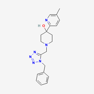 molecular formula C20H24N6O B5375730 1-[(1-benzyl-1H-tetrazol-5-yl)methyl]-4-(5-methylpyridin-2-yl)piperidin-4-ol 
