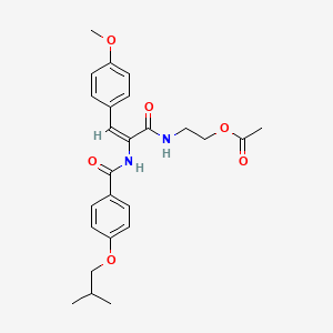 molecular formula C25H30N2O6 B5375740 2-{[2-[(4-isobutoxybenzoyl)amino]-3-(4-methoxyphenyl)acryloyl]amino}ethyl acetate 