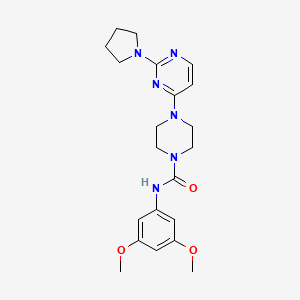 molecular formula C21H28N6O3 B5375750 N-(3,5-dimethoxyphenyl)-4-[2-(1-pyrrolidinyl)-4-pyrimidinyl]-1-piperazinecarboxamide 