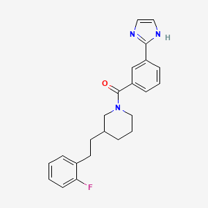 molecular formula C23H24FN3O B5375765 3-[2-(2-fluorophenyl)ethyl]-1-[3-(1H-imidazol-2-yl)benzoyl]piperidine 