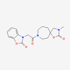 molecular formula C18H21N3O5 B5375768 3-methyl-8-[(2-oxo-1,3-benzoxazol-3(2H)-yl)acetyl]-1-oxa-3,8-diazaspiro[4.6]undecan-2-one 