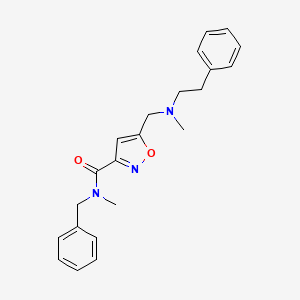 molecular formula C22H25N3O2 B5375787 N-benzyl-N-methyl-5-{[methyl(2-phenylethyl)amino]methyl}isoxazole-3-carboxamide 