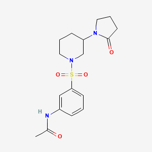molecular formula C17H23N3O4S B5375795 N-(3-{[3-(2-oxopyrrolidin-1-yl)piperidin-1-yl]sulfonyl}phenyl)acetamide 