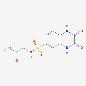 molecular formula C10H9N3O6S B053758 (2,3-二氧-1,2,3,4-四氢喹喔啉-6-磺酰氨基)-乙酸 CAS No. 112170-26-0