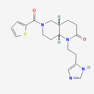 molecular formula C18H22N4O2S B5375816 (4aS*,8aR*)-1-[2-(1H-imidazol-4-yl)ethyl]-6-(2-thienylcarbonyl)octahydro-1,6-naphthyridin-2(1H)-one 