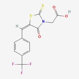molecular formula C13H8F3NO3S2 B5375819 {4-oxo-2-thioxo-5-[4-(trifluoromethyl)benzylidene]-1,3-thiazolidin-3-yl}acetic acid 