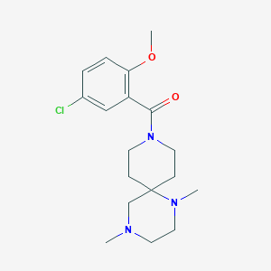 molecular formula C18H26ClN3O2 B5375852 9-(5-chloro-2-methoxybenzoyl)-1,4-dimethyl-1,4,9-triazaspiro[5.5]undecane 
