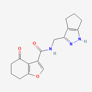molecular formula C16H17N3O3 B5375860 4-oxo-N-(1,4,5,6-tetrahydrocyclopenta[c]pyrazol-3-ylmethyl)-4,5,6,7-tetrahydro-1-benzofuran-3-carboxamide 