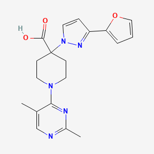 molecular formula C19H21N5O3 B5375879 1-(2,5-dimethylpyrimidin-4-yl)-4-[3-(2-furyl)-1H-pyrazol-1-yl]piperidine-4-carboxylic acid 