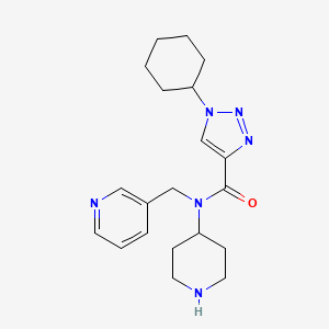 molecular formula C20H28N6O B5375884 1-cyclohexyl-N-4-piperidinyl-N-(3-pyridinylmethyl)-1H-1,2,3-triazole-4-carboxamide 