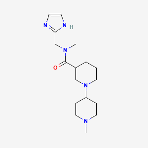 molecular formula C17H29N5O B5375892 N-(1H-imidazol-2-ylmethyl)-N,1'-dimethyl-1,4'-bipiperidine-3-carboxamide 