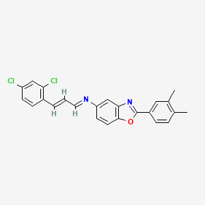 molecular formula C24H18Cl2N2O B5375896 N-[3-(2,4-dichlorophenyl)-2-propen-1-ylidene]-2-(3,4-dimethylphenyl)-1,3-benzoxazol-5-amine 