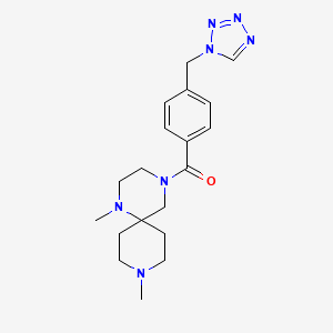 molecular formula C19H27N7O B5375899 1,9-dimethyl-4-[4-(1H-tetrazol-1-ylmethyl)benzoyl]-1,4,9-triazaspiro[5.5]undecane 