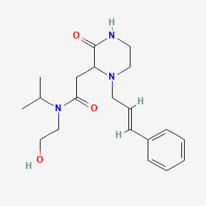 molecular formula C20H29N3O3 B5375906 N-(2-hydroxyethyl)-N-isopropyl-2-{3-oxo-1-[(2E)-3-phenyl-2-propen-1-yl]-2-piperazinyl}acetamide 