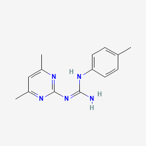 molecular formula C14H17N5 B5375920 N-(4,6-dimethyl-2-pyrimidinyl)-N'-(4-methylphenyl)guanidine 