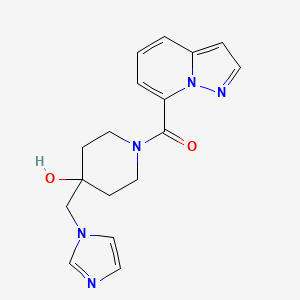 molecular formula C17H19N5O2 B5375939 4-(1H-imidazol-1-ylmethyl)-1-(pyrazolo[1,5-a]pyridin-7-ylcarbonyl)piperidin-4-ol 