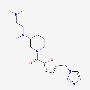 molecular formula C19H29N5O2 B5375949 N-{1-[5-(1H-imidazol-1-ylmethyl)-2-furoyl]-3-piperidinyl}-N,N',N'-trimethyl-1,2-ethanediamine 