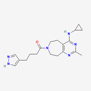molecular formula C19H26N6O B5375957 N-cyclopropyl-2-methyl-7-[4-(1H-pyrazol-4-yl)butanoyl]-6,7,8,9-tetrahydro-5H-pyrimido[4,5-d]azepin-4-amine 
