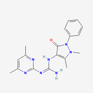 molecular formula C18H21N7O B5375970 N-(1,5-dimethyl-3-oxo-2-phenyl-2,3-dihydro-1H-pyrazol-4-yl)-N'-(4,6-dimethyl-2-pyrimidinyl)guanidine 