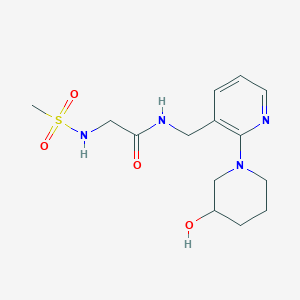 molecular formula C14H22N4O4S B5375972 N~1~-{[2-(3-hydroxypiperidin-1-yl)pyridin-3-yl]methyl}-N~2~-(methylsulfonyl)glycinamide 