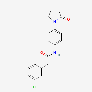 molecular formula C18H17ClN2O2 B5375973 2-(3-chlorophenyl)-N-[4-(2-oxo-1-pyrrolidinyl)phenyl]acetamide 