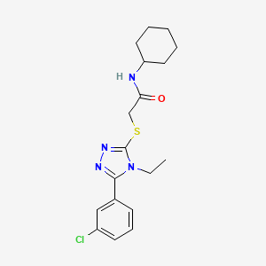 molecular formula C18H23ClN4OS B5375982 2-{[5-(3-chlorophenyl)-4-ethyl-4H-1,2,4-triazol-3-yl]thio}-N-cyclohexylacetamide 