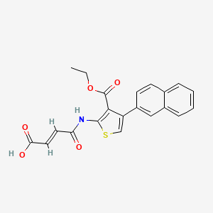 molecular formula C21H17NO5S B5375986 4-{[3-(ethoxycarbonyl)-4-(2-naphthyl)-2-thienyl]amino}-4-oxo-2-butenoic acid 