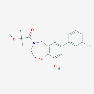 molecular formula C20H22ClNO4 B5375990 7-(3-chlorophenyl)-4-(2-methoxy-2-methylpropanoyl)-2,3,4,5-tetrahydro-1,4-benzoxazepin-9-ol 