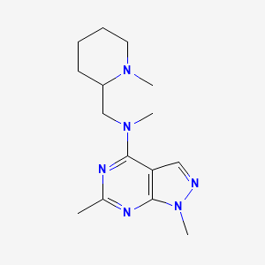 molecular formula C15H24N6 B5375996 N,1,6-trimethyl-N-[(1-methyl-2-piperidinyl)methyl]-1H-pyrazolo[3,4-d]pyrimidin-4-amine 