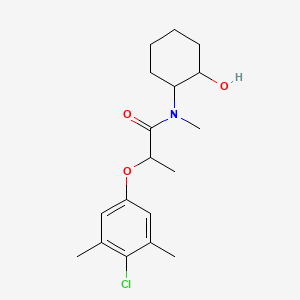molecular formula C18H26ClNO3 B5376012 2-(4-chloro-3,5-dimethylphenoxy)-N-(2-hydroxycyclohexyl)-N-methylpropanamide 