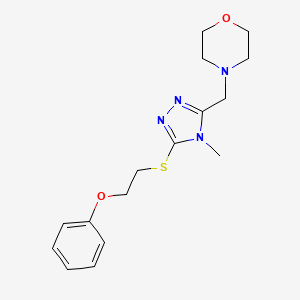 molecular formula C16H22N4O2S B5376020 4-({4-methyl-5-[(2-phenoxyethyl)thio]-4H-1,2,4-triazol-3-yl}methyl)morpholine 