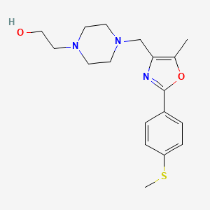 molecular formula C18H25N3O2S B5376029 2-[4-({5-methyl-2-[4-(methylthio)phenyl]-1,3-oxazol-4-yl}methyl)piperazin-1-yl]ethanol 