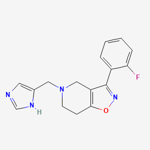 molecular formula C16H15FN4O B5376030 3-(2-fluorophenyl)-5-(1H-imidazol-4-ylmethyl)-4,5,6,7-tetrahydroisoxazolo[4,5-c]pyridine 