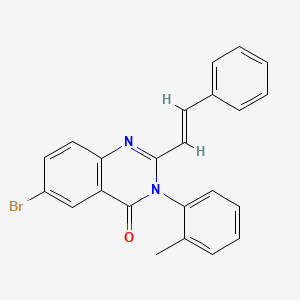 molecular formula C23H17BrN2O B5376041 6-bromo-3-(2-methylphenyl)-2-(2-phenylvinyl)-4(3H)-quinazolinone 