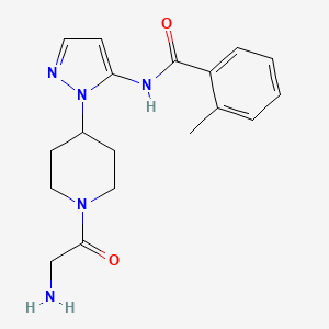 molecular formula C18H23N5O2 B5376047 N-[1-(1-glycyl-4-piperidinyl)-1H-pyrazol-5-yl]-2-methylbenzamide hydrochloride 