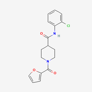 molecular formula C17H17ClN2O3 B5376050 N-(2-chlorophenyl)-1-(2-furoyl)piperidine-4-carboxamide 