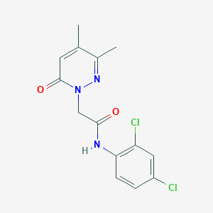 molecular formula C14H13Cl2N3O2 B5376053 N-(2,4-dichlorophenyl)-2-(3,4-dimethyl-6-oxo-1(6H)-pyridazinyl)acetamide 