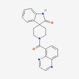 molecular formula C21H18N4O2 B5376114 1'-(quinoxalin-5-ylcarbonyl)spiro[indole-3,4'-piperidin]-2(1H)-one 