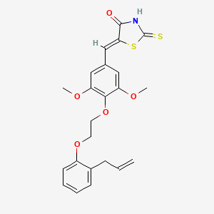 molecular formula C23H23NO5S2 B5376128 5-{4-[2-(2-allylphenoxy)ethoxy]-3,5-dimethoxybenzylidene}-2-thioxo-1,3-thiazolidin-4-one 