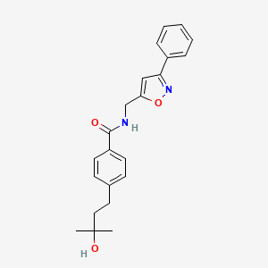 molecular formula C22H24N2O3 B5376140 4-(3-hydroxy-3-methylbutyl)-N-[(3-phenyl-5-isoxazolyl)methyl]benzamide 