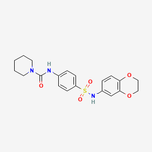N-{4-[(2,3-dihydro-1,4-benzodioxin-6-ylamino)sulfonyl]phenyl}-1-piperidinecarboxamide