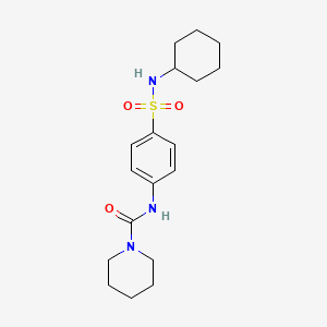 molecular formula C18H27N3O3S B5376154 N-{4-[(cyclohexylamino)sulfonyl]phenyl}-1-piperidinecarboxamide 