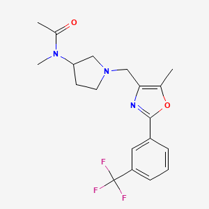 molecular formula C19H22F3N3O2 B5376167 N-methyl-N-[1-({5-methyl-2-[3-(trifluoromethyl)phenyl]-1,3-oxazol-4-yl}methyl)pyrrolidin-3-yl]acetamide 