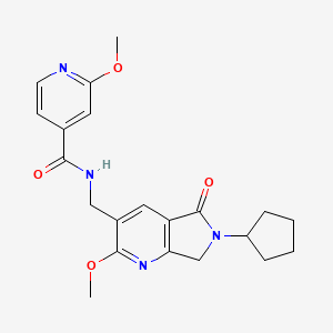 molecular formula C21H24N4O4 B5376173 N-[(6-cyclopentyl-2-methoxy-5-oxo-6,7-dihydro-5H-pyrrolo[3,4-b]pyridin-3-yl)methyl]-2-methoxyisonicotinamide 