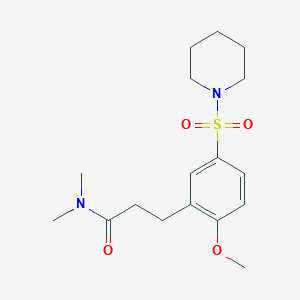 molecular formula C17H26N2O4S B5376189 3-[2-methoxy-5-(1-piperidinylsulfonyl)phenyl]-N,N-dimethylpropanamide 