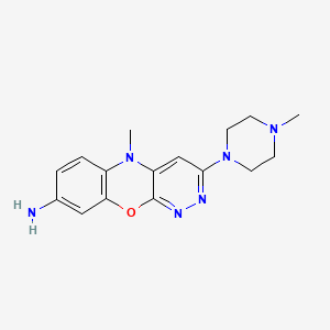 molecular formula C16H20N6O B5376203 5-methyl-3-(4-methyl-1-piperazinyl)-5H-pyridazino[3,4-b][1,4]benzoxazin-8-amine CAS No. 61939-70-6