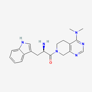 molecular formula C20H24N6O B5376208 7-[(2R)-2-amino-3-(1H-indol-3-yl)propanoyl]-N,N-dimethyl-5,6,7,8-tetrahydropyrido[3,4-d]pyrimidin-4-amine 