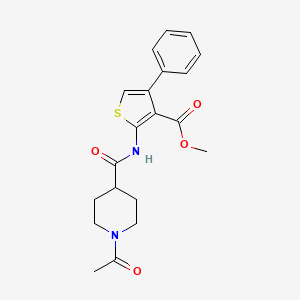 molecular formula C20H22N2O4S B5376232 methyl 2-{[(1-acetyl-4-piperidinyl)carbonyl]amino}-4-phenyl-3-thiophenecarboxylate 