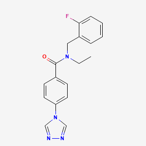 molecular formula C18H17FN4O B5376233 N-ethyl-N-(2-fluorobenzyl)-4-(4H-1,2,4-triazol-4-yl)benzamide 